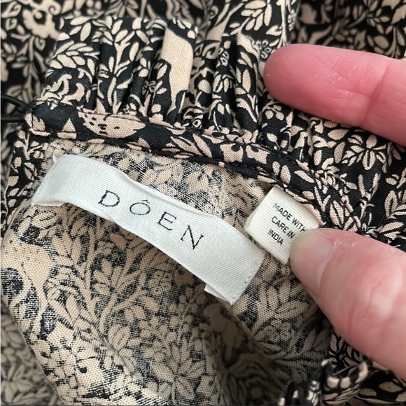 DOEN Marabella Dress Black Prancing Fawn Floral M $359 *RARE* - Picture 7 of 10
